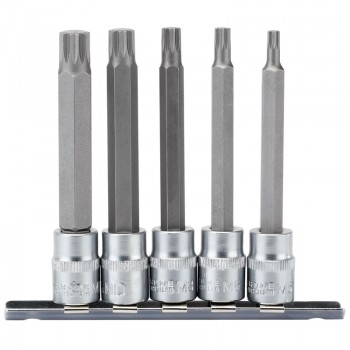 Spline Socket Bit Set, 3/8&rdquo; Sq. Dr. (5 Piece)