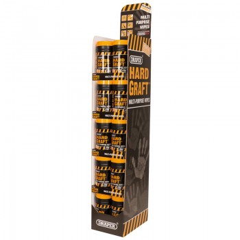 Floor Standing Merchandiser of 30 Tubs of Draper ’Hard Graft’ Wipes (Tub of 100 Floor Standing Merchandiser of 30 Tubs of Draper ’Hard Graft’ Wipes (Tub of 100