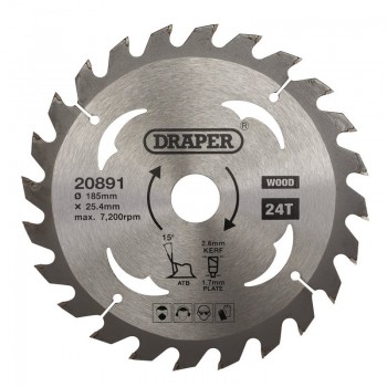 TCT Circular Saw Blade for Wood, 185 x 25.4mm, 24T