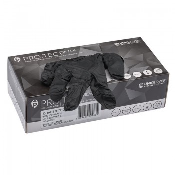 Nitrile Gloves, Large, Black (Pack of 100)