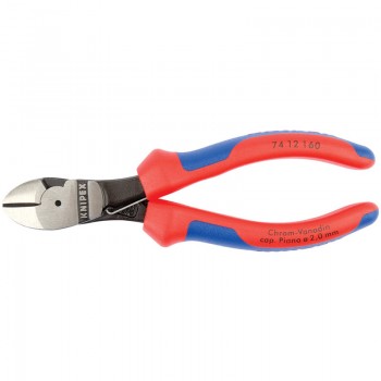 Knipex 74 12 160 High Leverage Diagonal Side Cutters with Return Spring, 160mm Knipex 74 12 160 High Leverage Diagonal Side Cutters with Return Spring, 160mm