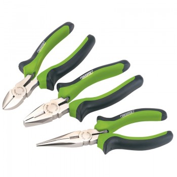 Soft Grip Pliers Set, Green (3 Piece)