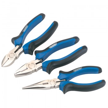 Soft Grip Pliers Set, Blue (3 Piece)