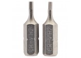 Hexagonal Insert Bit, 2mm, 1/4&rdquo; Hex, 25mm Long (Pack of 2)