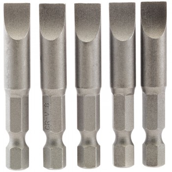 Plain Slot Insert Bit, 8mm, 1/4” Hex, 50mm Long (Pack of 5) Plain Slot Insert Bit, 8mm, 1/4” Hex, 50mm Long (Pack of 5)