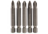 Cross Slot Insert Bit, 1/4&rdquo; Hex, 50mm Long, No.2 (Pack of 5)