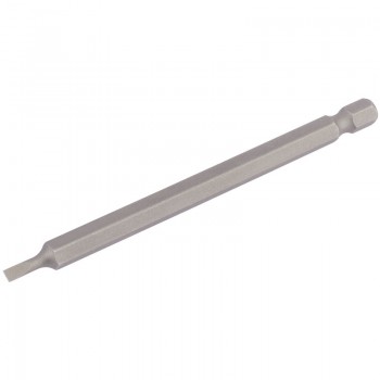 Plain Slot Insert Bit, 3mm, 1/4&rdquo; Hex, 100mm Long (Pack of 1)