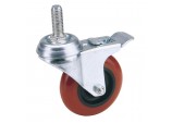 Swivel Bolt Fixing Polyurethane Wheel with Brake, 100mm Diameter, S.W.L. 125kg