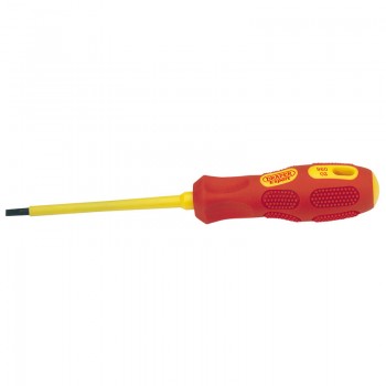 VDE Approved Fully Insulated Plain Slot Screwdriver, 4.0mm x 100mm (Sold Loose)