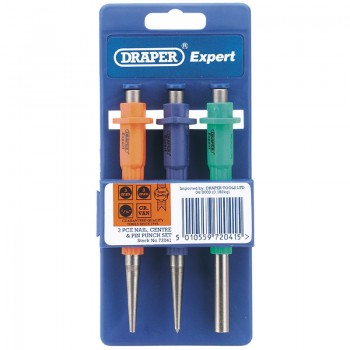 Nailset, Centre Punch and Pin Punch Set (3 Piece) Nailset, Centre Punch and Pin Punch Set (3 Piece)