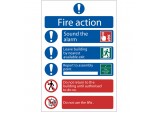 Fire Action Procedure&rsquo; Mandatory Sign, 200 x 300mm, Design 2