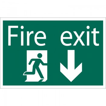 Fire Exit Arrow Down&rsquo; Safety Sign