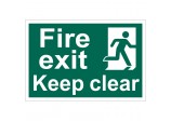 Fire Exit Keep Clear&rsquo; Safety Sign, 300 x 200mm, Design 1
