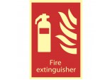 Glow In The Dark &rsquo;Fire Extinguisher&rsquo; Fire Equipment Sign