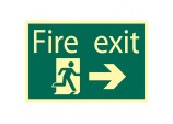 Glow In The Dark &rsquo;Fire Exit Arrow Right&rsquo; Safety Sign