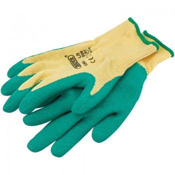 Heavy Duty Latex Coated Work Gloves, Large, Green