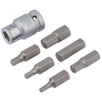 Metric Hexagon Bit Set, 1/2&rdquo; Sq. Dr. (7 Piece)