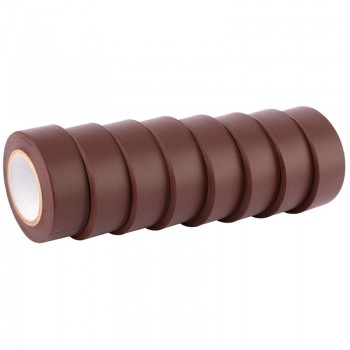 Insulation Tape to BSEN60454/Type2, 10m x 19mm, Brown (Pack of 8) Insulation Tape to BSEN60454/Type2, 10m x 19mm, Brown (Pack of 8)