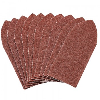 Hook and Loop Aluminium Oxide Sanding Sheets, 32 x 92mm, 80 Grit (Pack of 10)