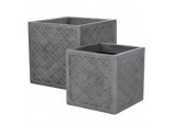 Lazio 32cm Square Planter - Pewter