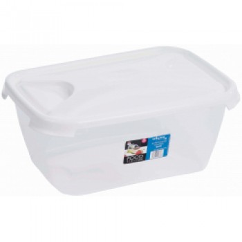 Rectangular Food Storage - 6L Clear With White Lid Rectangular Food Storage - 6L Clear With White Lid