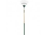 Carbon Steel Lawn Rake - Length: 166cm. Foam Handle Length: 61cm