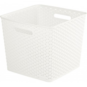 Nestable Rattan Basket Vintage White - 25L
