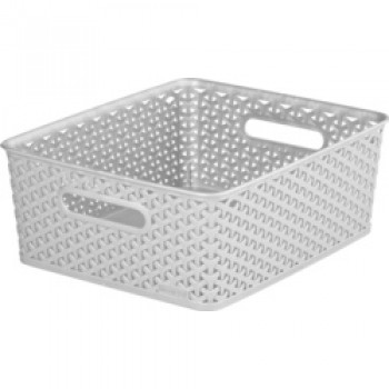 Nestable Rattan Basket - 13L Grey