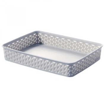 Rattan A4 Tray - Grey