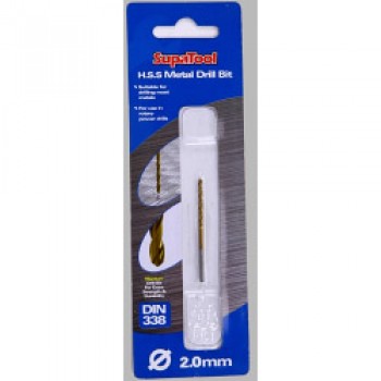 Titanium Coated HSS Drill Bits - 2x49mm