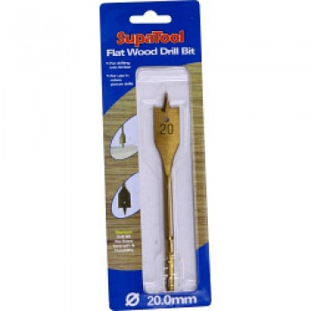 Titanium Coated Flat Wood Drill Bits - 20mm