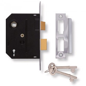 2 Lever Mortice Lock - Chrome Finish - 2.5