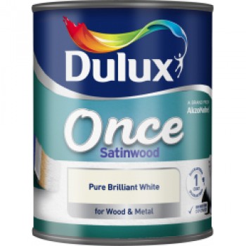 Once Coat Satin Wood 750ml - Brilliant White Once Coat Satin Wood 750ml - Brilliant White
